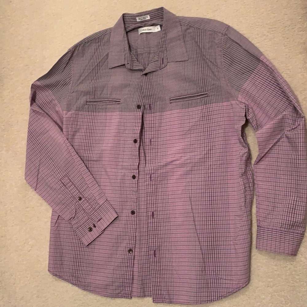 Calvin Klein, casual two tone purple button down